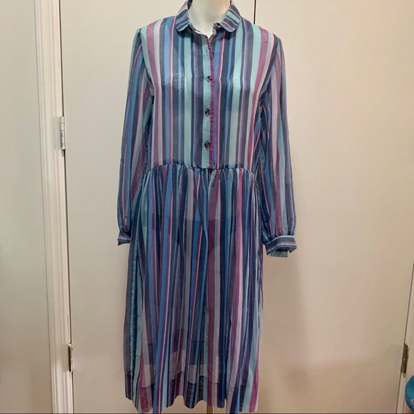 Vintage striped Serbin dress designed by Marianne - Picture 1 of 4